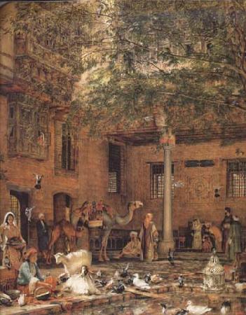 John Frederick Lewis The Hosh (Courtyard) of the House of the Coptic Patriarch Cairo (mk32) china oil painting image